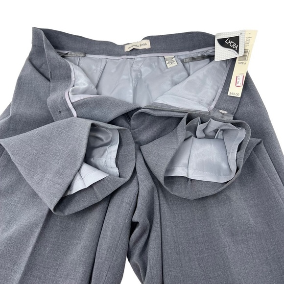 Amanda Smith Lined Dress Slacks Trousers Size 8 Gray High Waist Straight Leg NWT - Picture 7 of 11